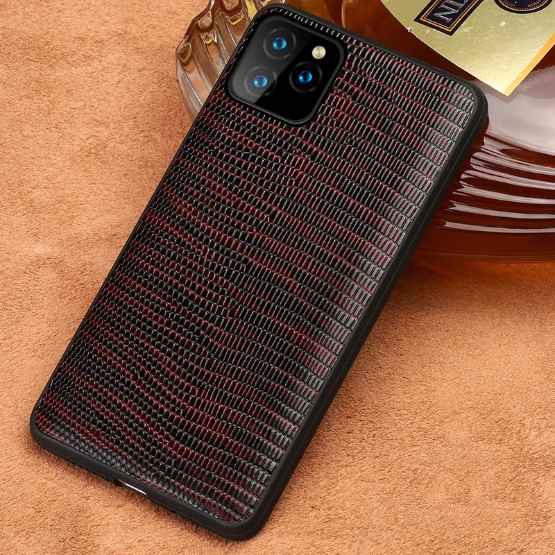 Langsidi чехол из натуральной кожи для Iphone 11 pro max lizard лицевая задняя крышка Fundas iphone 12 xr