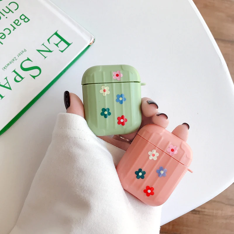 Cute Suitcase Skin Sun Flower Bag Case For AirPods 1 2 Bluetooth Wireless Earphone Case For AirPods 2 1 Cover Charging Box Case (7)