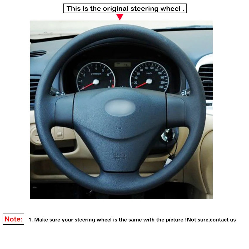 LQTENLEO черный чехол рулевого колеса автомобиля из искусственной кожи для Hyundai Accent