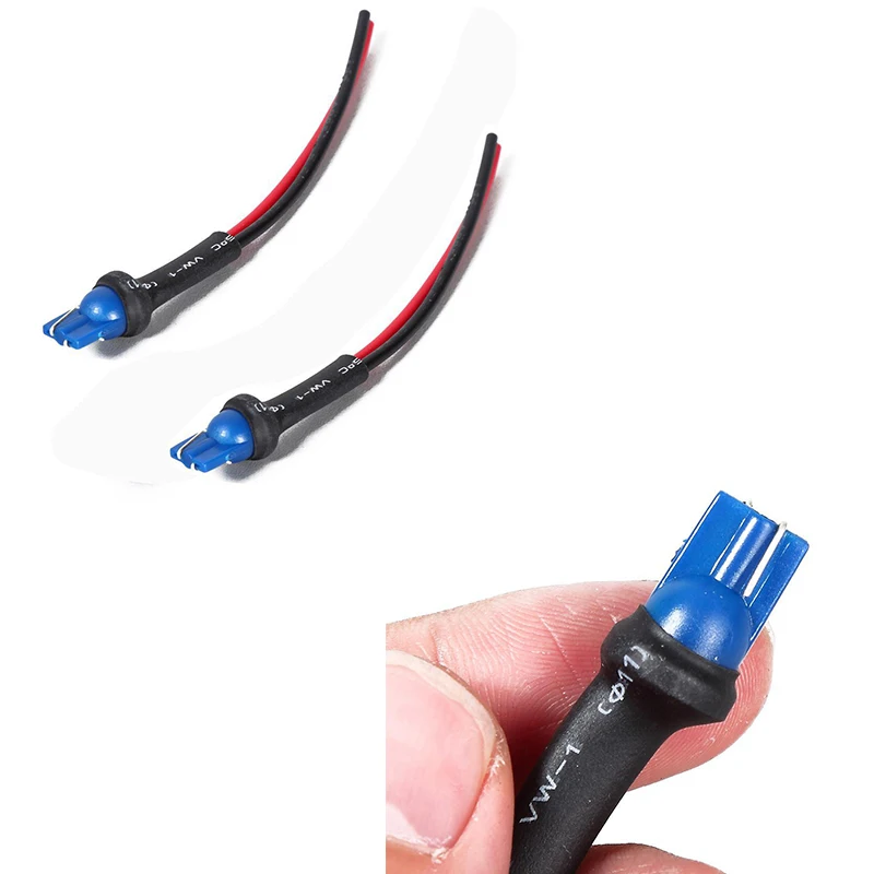 T10 Socket Holders Universal Car Headlight Assembly Male Plug Adapter Extended Wire Connector Accessories Lamp Cables 2pcs/set