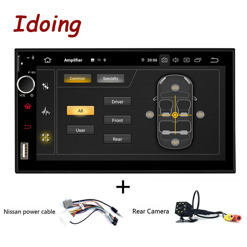 Idoing " Android 9,0 4G+ 64G Восьмиядерный 2Din видео для универсального автомобиля мультимедиа радио плеер 1080P DSP gps+ ГЛОНАСС 2 din без DVD - Цвет: nissan and camera