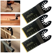 5 pçs 90x34mm titânio oscilante multitool lâmina acessórios para madeira duro material e corte de metal para diy ferramenta de corte
