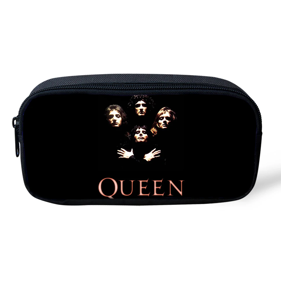 HaoYun Fashion Pencil Case Queen Band Printing Primary Students Pen Bags Cool Band Designer Women's Travel Organise Beauticans