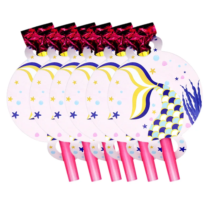 Вечерние одноразовые столовые приборы в стиле Русалочки, бумажный стаканчик, тарелка для девочек на день рождения, свадьбу, вечеринку - Цвет: Blowout-6Pcs