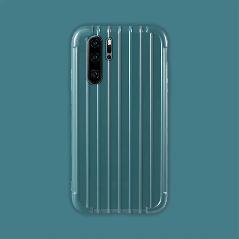 Blue Роскошный багажный чехол для huawei p30 pro, Модный милый чехол для костюма, чехол для багажника из ТПУ, силиконовая задняя крышка для huawei p30 P30 lite, защитный чехол - Цвет: Blue