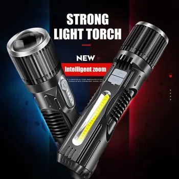 

LED Flashlight Super Powerful T6 Torch USB Power Bank Chargeable Portable Lamp Waterproof Zoomable Outdoor Camping Bicycle Light