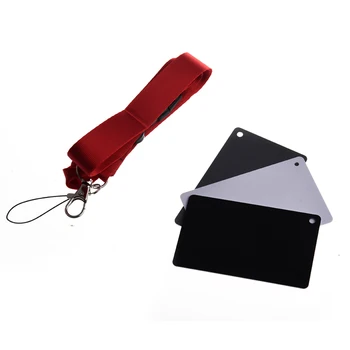 

3-in-1 Digital 18% Gray / White / Black Card Set White Exposure Balance+Strap