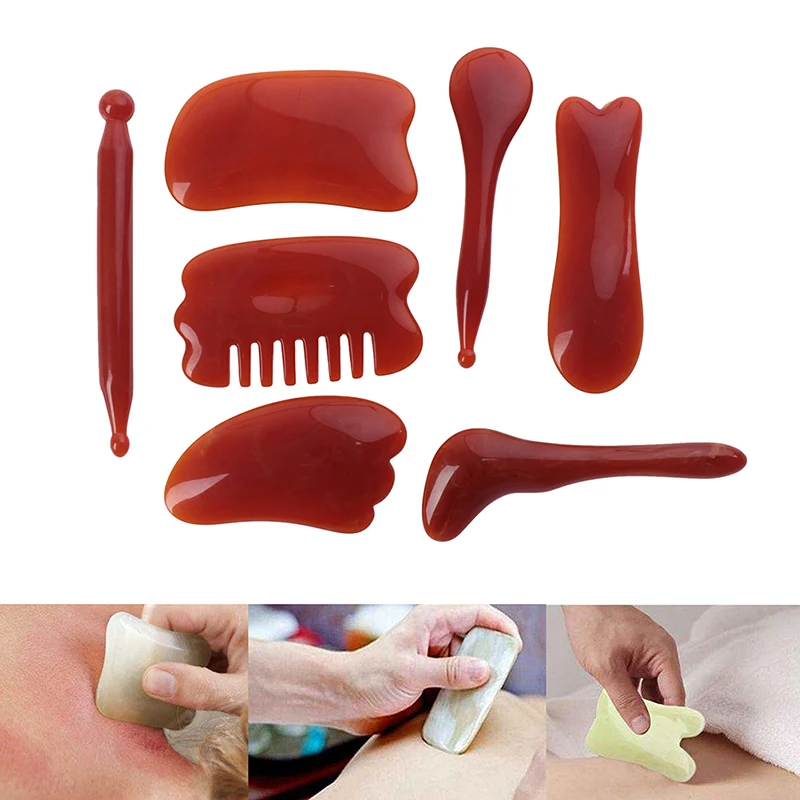 Resin Gua Sha Massage Tool Natural Resin Scraping Board Facial Body Scraper Crystal Scratching Guash Health Care Massager New