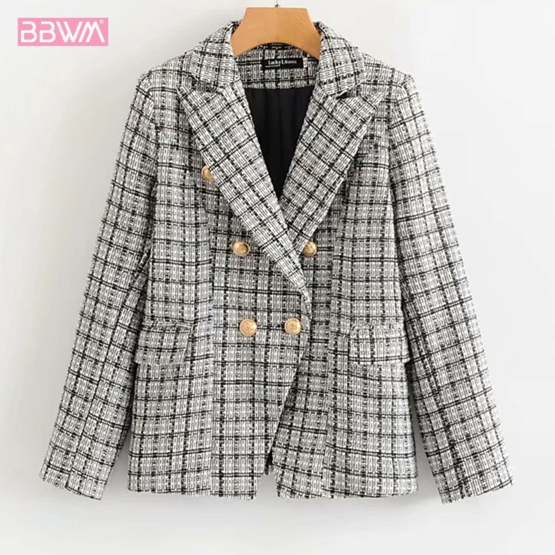 Маленький аромат плед манга длинный Solapa Slim Fit Женское пальто осень Мода корейская мода женские колготки