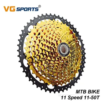 

VG Sports 11 Speed Cassette Freewheel Ratio Sprocket Steel Mountain 11-50T MTB Bike Bicycle Cassette Flywheel For Shimano