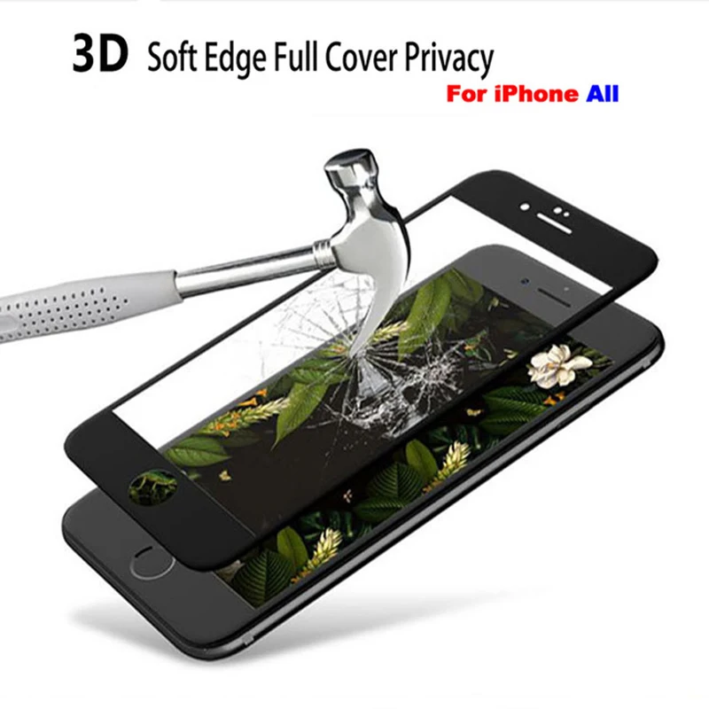 3D Покрытие Закаленное стекло для iphone 7 6 6s 8 plus стекло iphone 7 8 6X11 Pro Max защита экрана стекло на iphone 7 plus