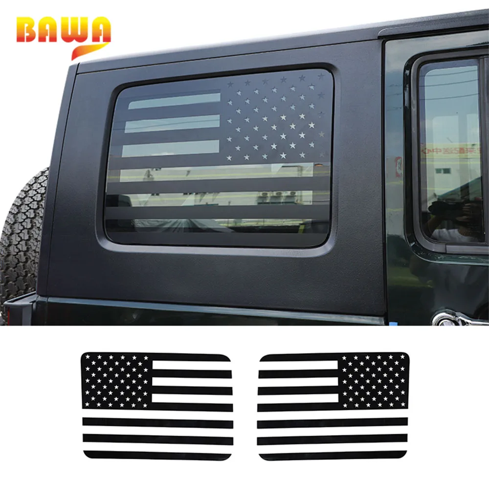BAWA Car Stickers for Jeep Wrangler JK 4 Door Rear Window Decoration