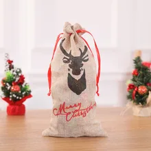 2 шт Рождество лося Лен с принтом крышка бутылки вина упаковка вина многоразовая обертка для бутылки подарочная сумка для вечерние