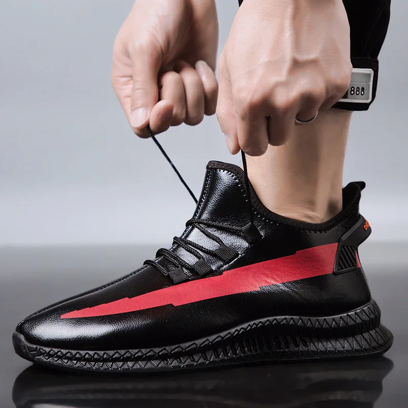 

Fast Hand-shaking Sound MEN'S Casual Shoes 2019 Winter New Style Men Athletic Shoes Leather Waterproof Casual Shoes Trendy Shoes