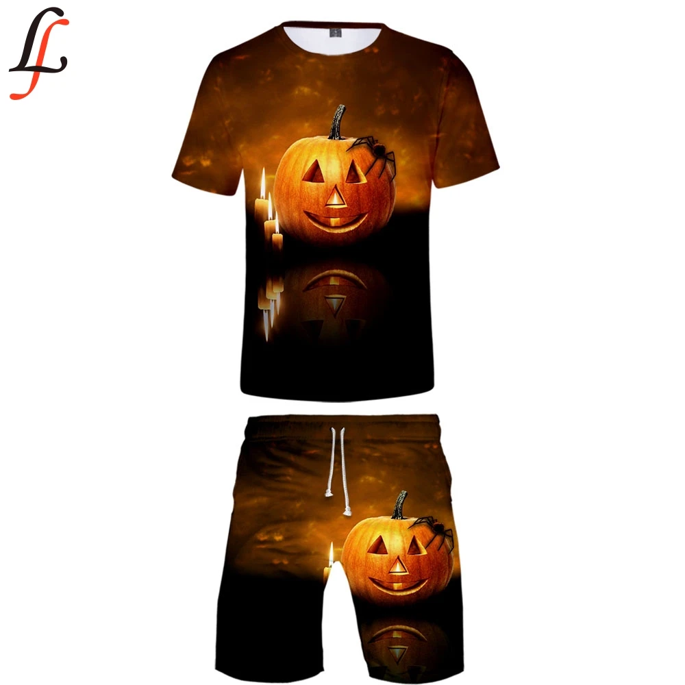 Halloween Harajuku 3D Casual Cool Man 2 Set Summer Popular Hip Hop Fashion High Street T-shirt Shirt+Short Pants Sets Halloween Harajuku 3D Casual Cool Man 2 Set Summer Popular Hip Hop Fashion High Street T-shirt Shirt+Short Pants Sets