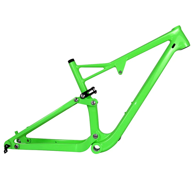 Green Spcycle T1000 углерода полностью подвесная рама 29er MTB горный велосипед из углеродного BSA 73 мм через Alxe 142*12 мм 15/17/19" - Цвет: Green
