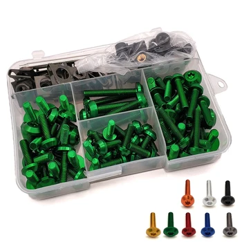 

For Kawasaki Ninja 250 300R 300 250R 400R KX65 KX85 KX125 Universal Motorcycle Fairing Bolts Nuts Kit Body Fastener Clips Screw