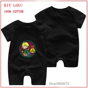 

100% cotton infant baby boys clothes summer short sleeve rompers newborn baby body clothes Zelda The Sages of the Wind pajamas