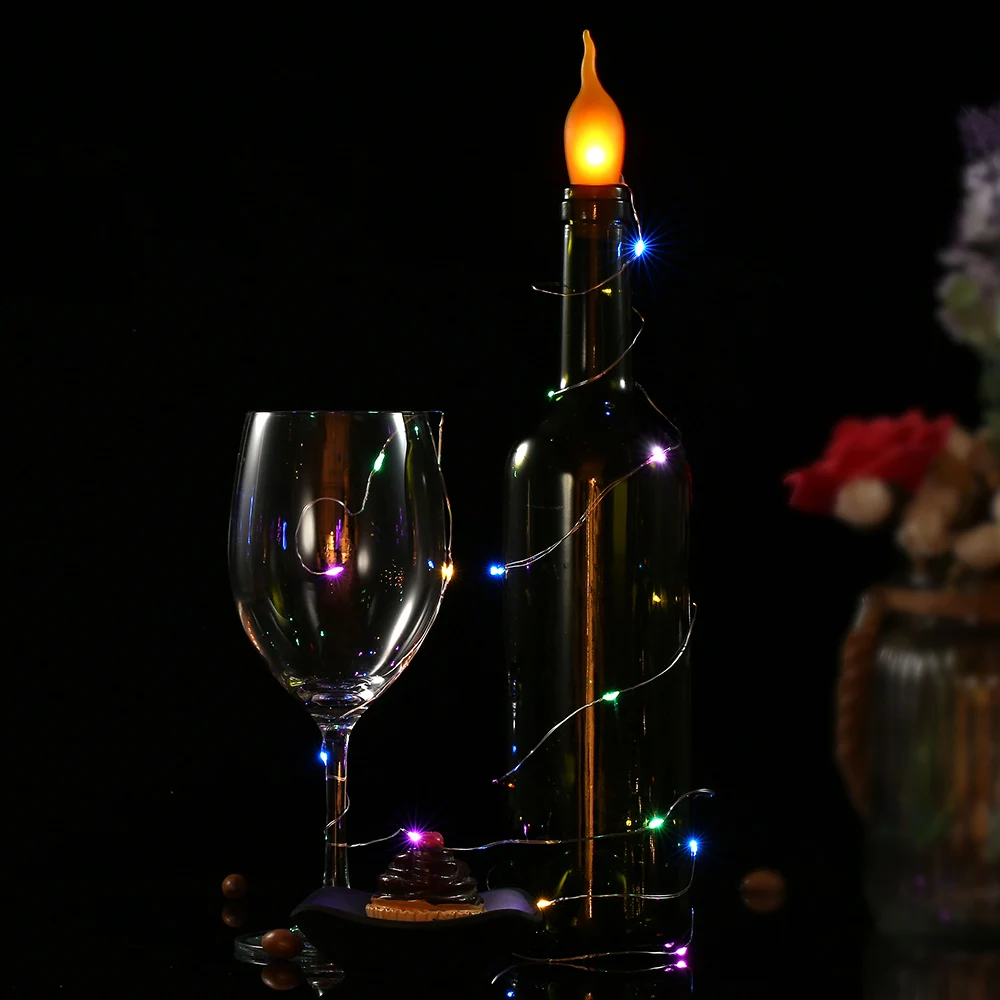 Гирлянда в бутылке, 2 метра, пробка для бутылки, гирлянда, винная бутылка, лампа, водонепроницаемая, для дома, вечерние, свадебные, рождественские украшения