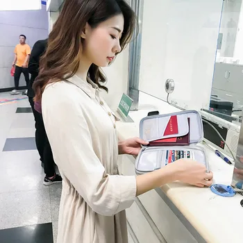 

Anti-theft Card Storage Bag Travel Multifunctional Card Organizer Bill Passport Finishing Document Account Pouch Box Accessories