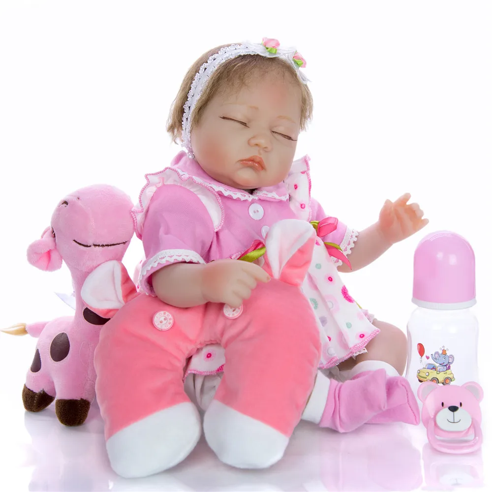 Реалистичная 17 дюймов игрушка bebe Кукла реборн 43 см мягкие силиконовые куклы bebe куклы объятия Жираф Menina Brinquedo детский подарок на день рождения