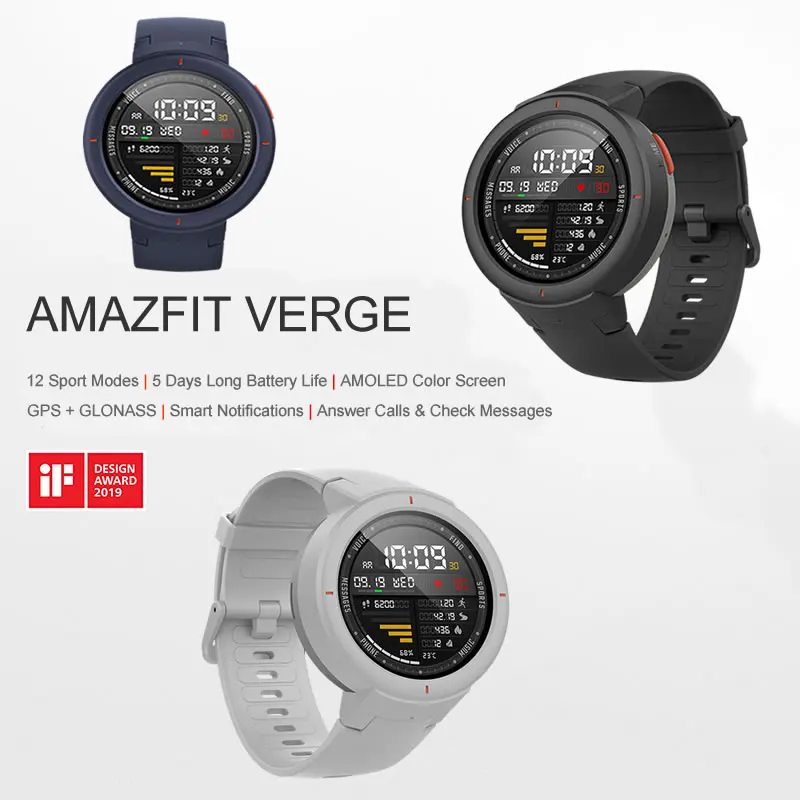 Английская версия Huami Amazifit verge Smartwatch телефонный звонок Герат мониторинг скорости gps спортивные умные часы