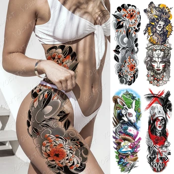 

Large Arm Sleeve Tattoo Waist Leg Waterproof Temporary Tatto Sticker Alice In Wonderland Body Art Full Fake Tatoo Women Men