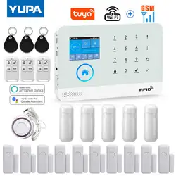 Système d'alarme de sécurité domestique sans fil, wi fi, GSM, avec détecteur de mouvement, Anti vol, compatible avec l'application TUYA Alexa et Google 