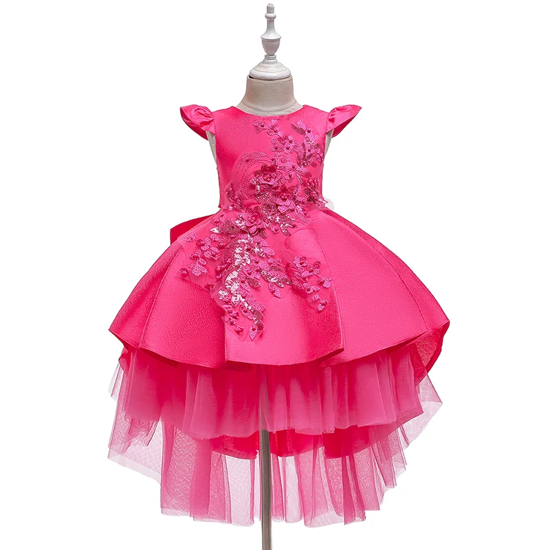 smocked baby dresses Pink Girls Dresses For Wedding Tulle Lace Long Girl Dress Party Christmas Dress Children Princess Costume For Kids New 2021 boutique baby dresses