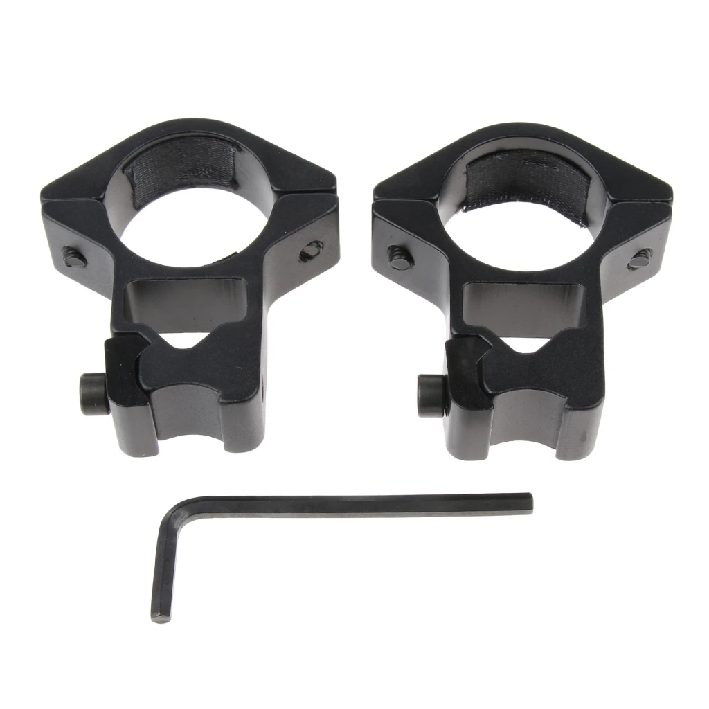 High Profile 1-inch 25.4mm Scope Ring Mount 11mm Picatinny Weaver Dovetail Rail Mount Adapter Black Hunting Accessories