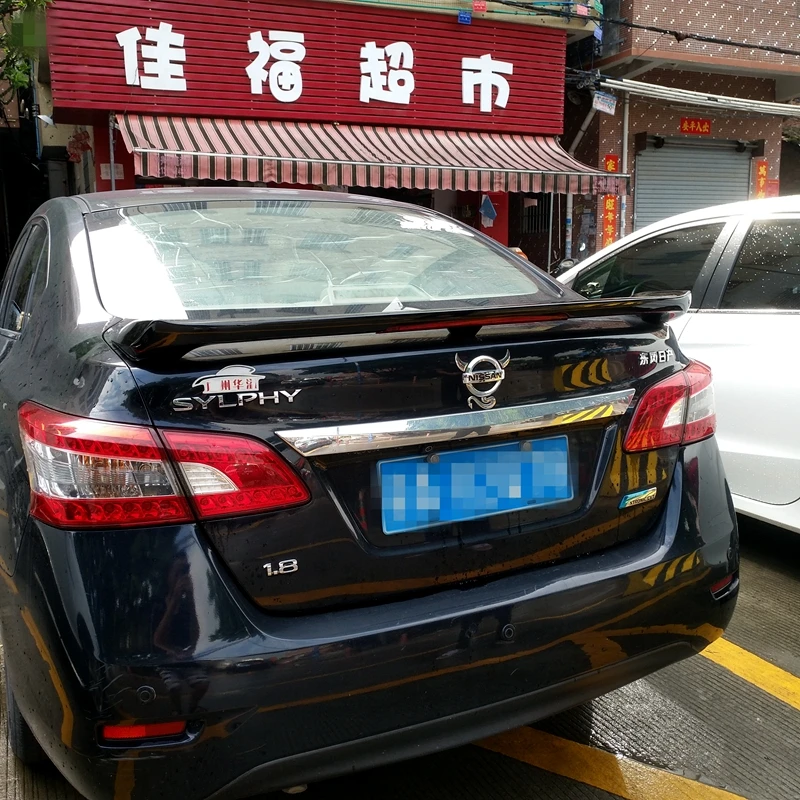 Большой треугольный спойлер 2013 2014 2015 для Nissan Almera Sylphy красный стоп сигнал высокое