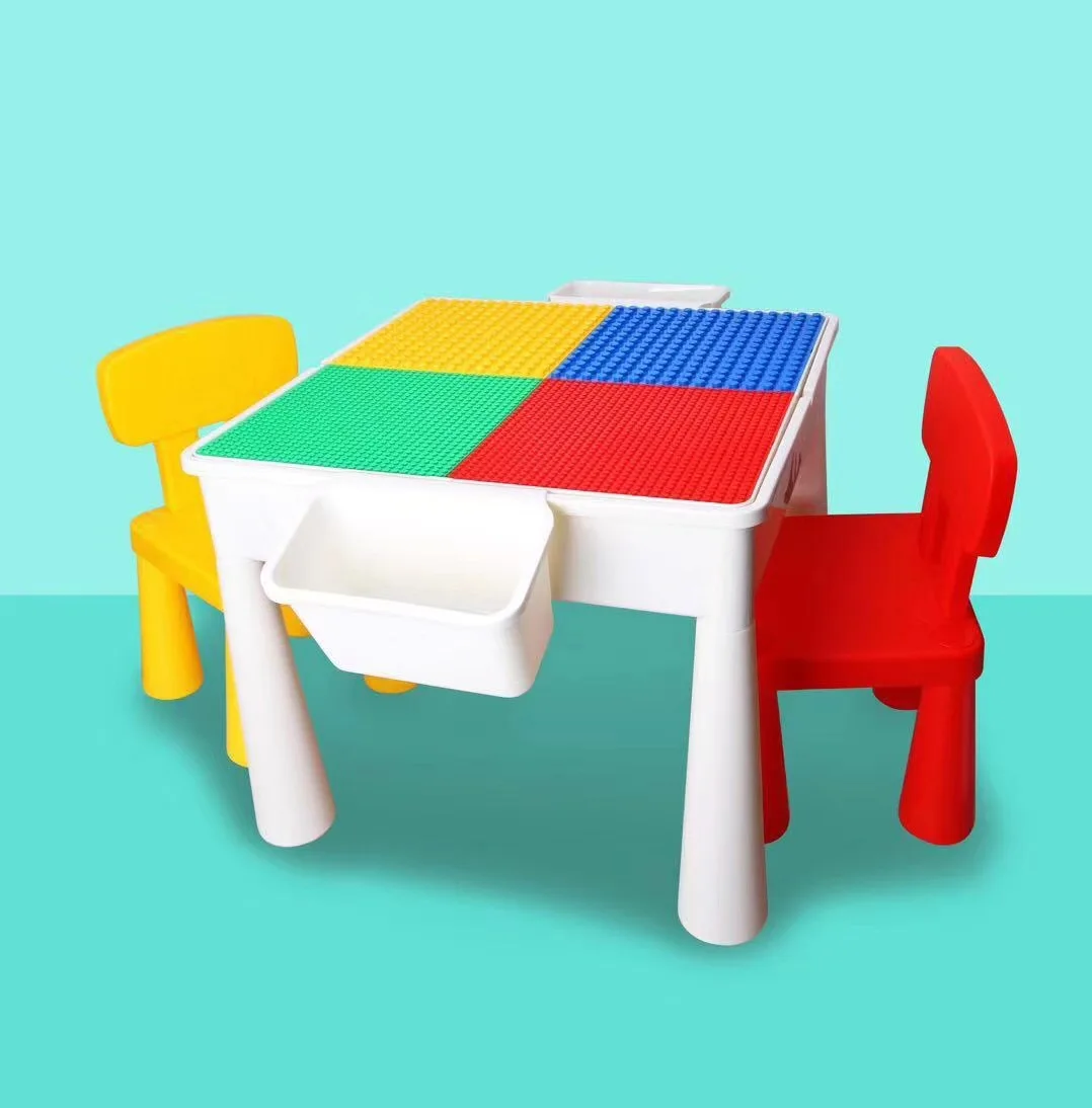 

Large Particles Small Particles ji mu zhuo Preschool Game Table Chair Storage Bucket Children Educational Building Blocks Toy B0