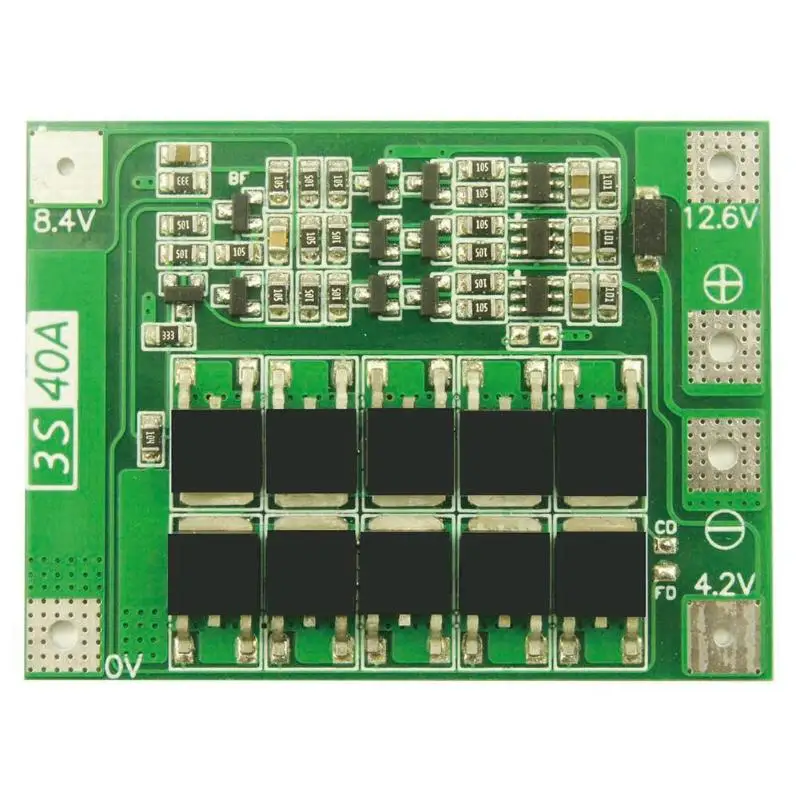 3S 40A литий ионный аккумулятор зарядное устройство модуль PCB BMS Защитная плата