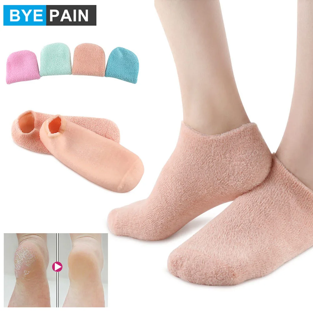 1Pair Foot Care Spa Moisturizing Gel Socks Exfoliating Dry Cracked Soft Skin Sock Pedicure Hard Heel Skin Protector Repairing