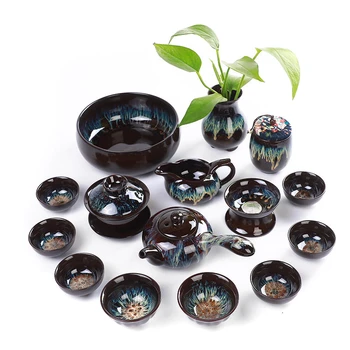 

Jun Porcelain Kiln Tea Set Suit Characteristic Gift Tea Set Can Print