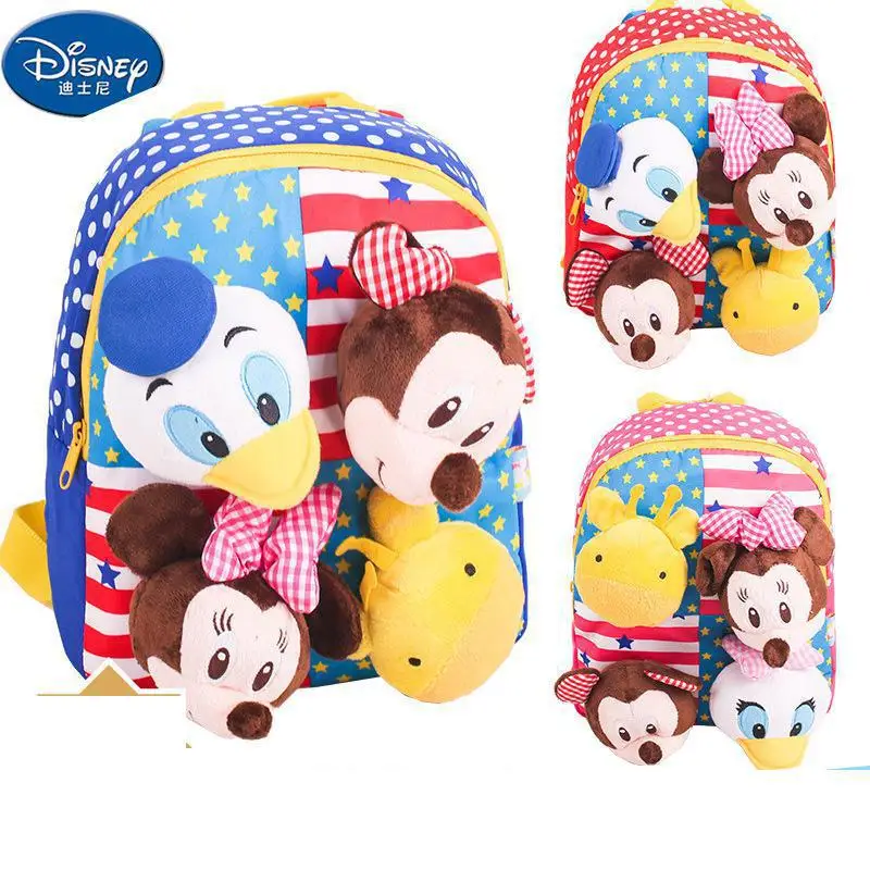 

Disney Animal Plush Backpack Baby Toy Minnie School Bag Kids Outdoor Travel Pack Student Kindergarten Soft Hello Kitty Backpack