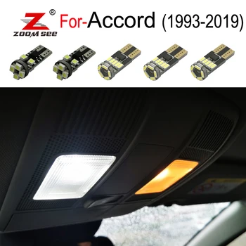 

white LED Plate lamp + LED interior dome map light + LED mirror bulb kit For Honda For Accord (1993-2019) 2 door and 4 door