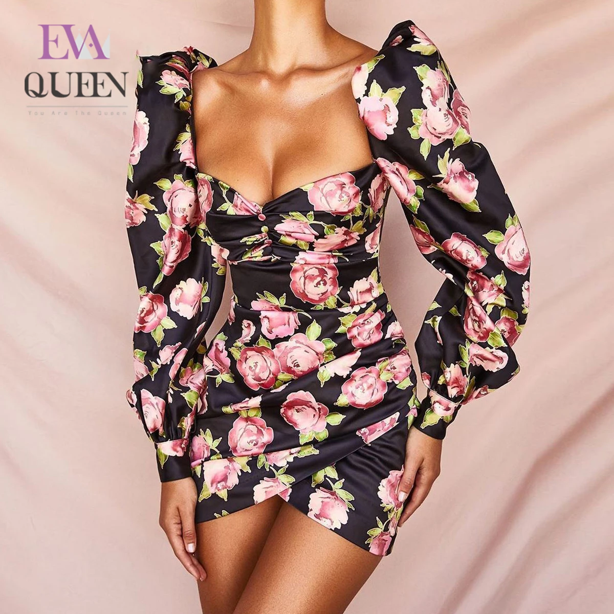 Сексуальное облегающее платье EvaQueen с принтом женское летнее осеннее без