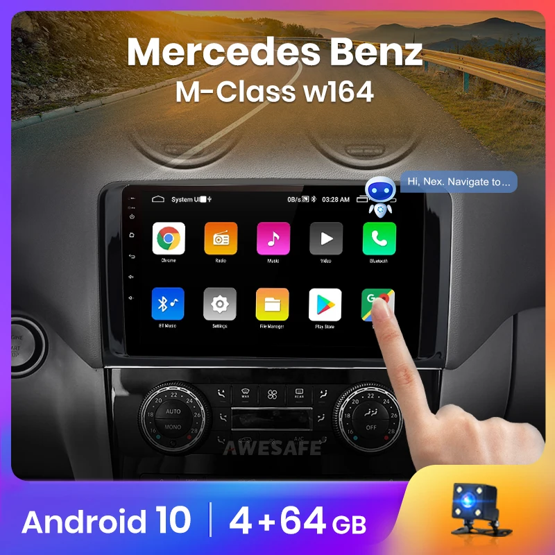 AWESAFE PX9 2 Din Android 10 для Mercedes Benz GL ML W164 GL320 ML350 ML500 X164 GL350 GL450 2005 - 2012 автомобильное радио GPS