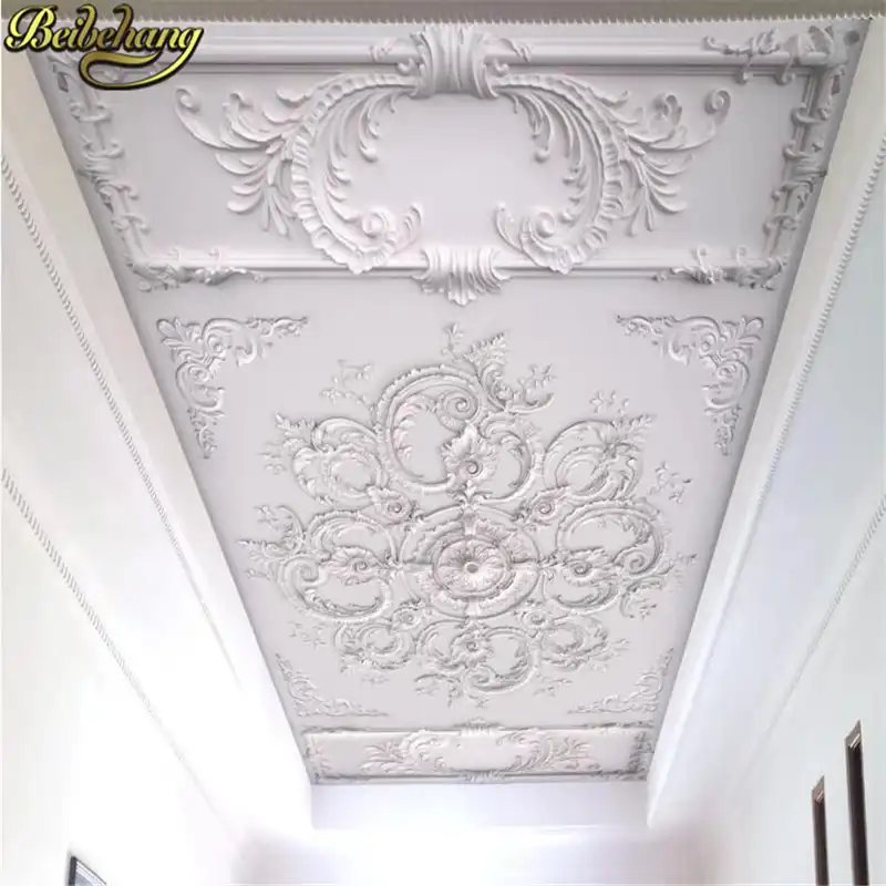 beibehang custom European relief carved ceiling wallpapers for living