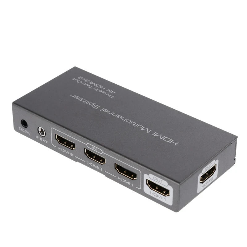 Профессиональный 3X2 HDMI разделитель, сплиттер 4K X 2 K/30 hz не HDMI матрица UHD HDMI 3 в 2 выхода переключатель сплиттер концентратор с ИК-пультом