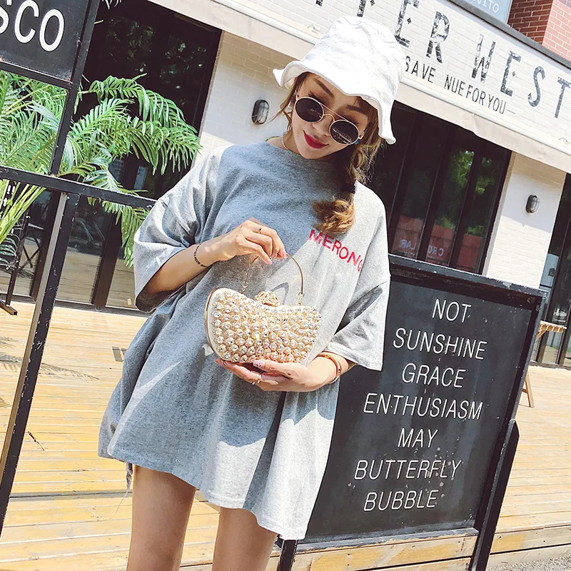 

WOMEN'S Bag 2019 New Style Carrying Dinner Elegant Diamond Set Korean-style Versitile Fashion Shoulder Bag with Chain