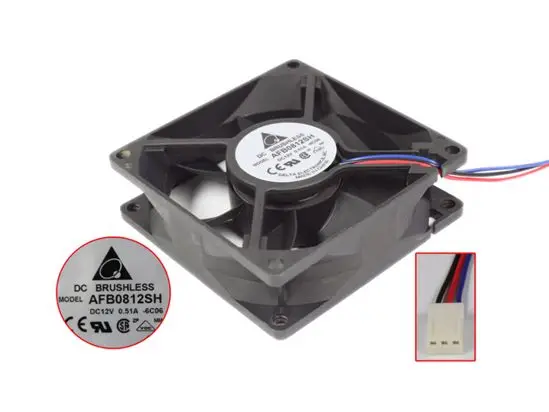 

Охлаждающий вентилятор для сервера Delta Electronics AFB0812SH 6C06 DC 12v0.5 A 80x80x25 мм