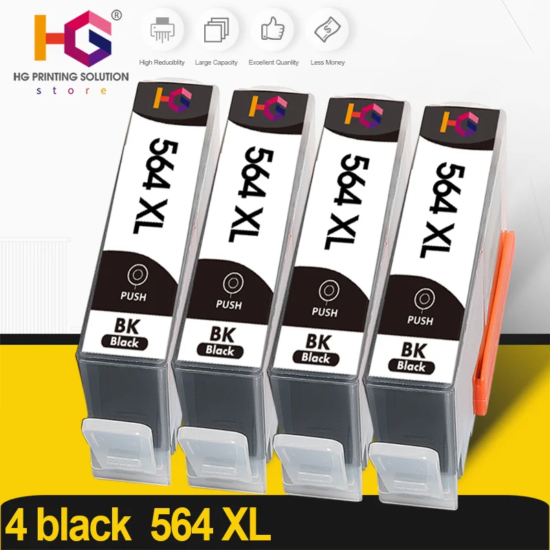 

4 black For Hp 564XL Hp564 Ink Cartridge For HP Photosmart B8550 C6324 C310a C410 6510 D5460 7510 B209a 4610 3070A Printer Ink