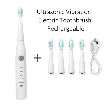 

Acoustic Wave Adults Rechargeable Toothbrush Electric Children Electric Toothbrush Cartoon Pattern Oral Hygiene Cleaning Brush