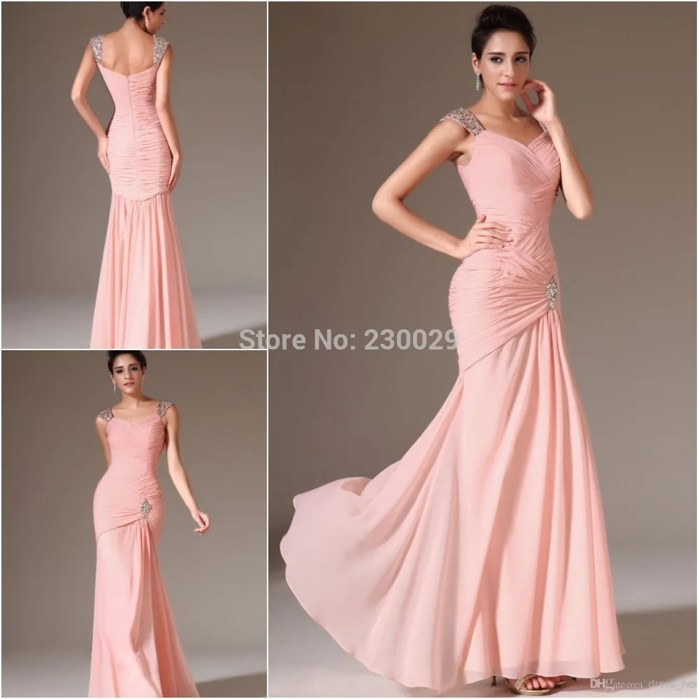 Best Selling Mermaid Sweetheart Cap Sleeve Prom Dresses Floor Lengte Roze Chiffon Beach Lange Prom Jassen Kralen Pailletten JFM1439 Best Selling Mermaid Sweetheart Cap Sleeve Prom Dresses Floor Lengte Roze Chiffon Beach Lange Prom Jassen Kralen Pailletten JFM1439