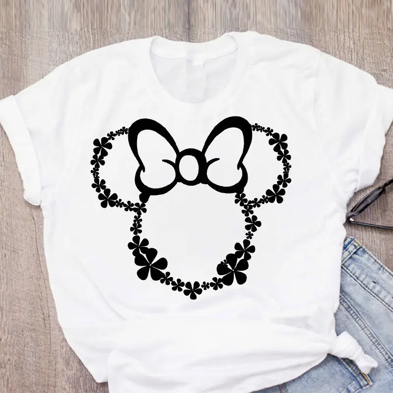 Women's T-shirt cartoon leopard bow T-shirt short sleeve print casual women's clothing tops graphic T-shirt Harajuku shirt women