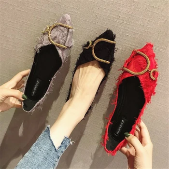 

New pointed ladies shoes woman boat Shoes black fashion brand women flats zapatos mujer 2019 summer casual comfort shoe