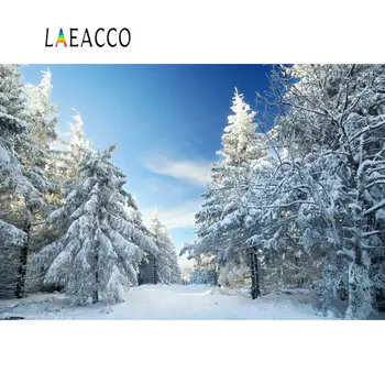

Laeacco Winter Storm Snow Pine Tree Road Portrait Photographic Backgrounds Customized Photography Backdrop For Photo Studio