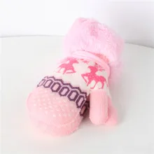 Зимние перчатки для малышей; теплые вязаные перчатки с рождественским оленем для маленьких мальчиков и девочек; детские варежки; gants enfant